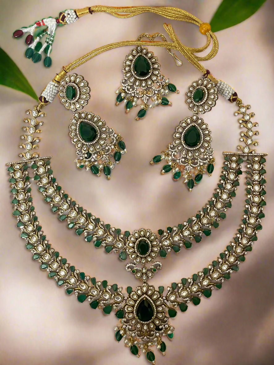 Kanakavalli Alankaar Set | Brass & Stone Bridal Jewelry | Kundan-Inspired Ritunjan Heritage