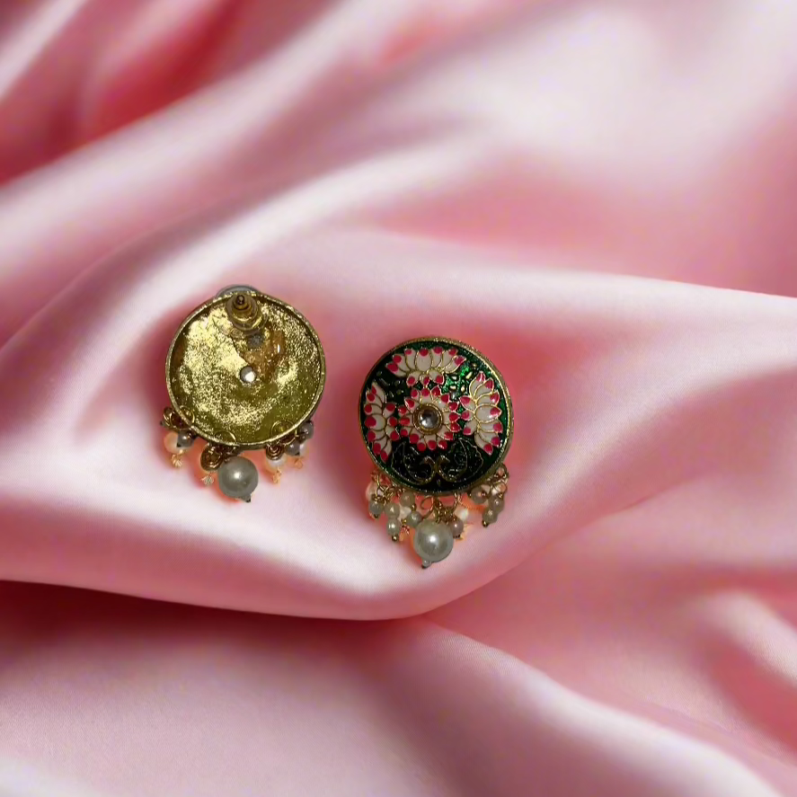 Vedika Grace Set | Lightweight Brass & Stone Jewelry for Daily Elegance