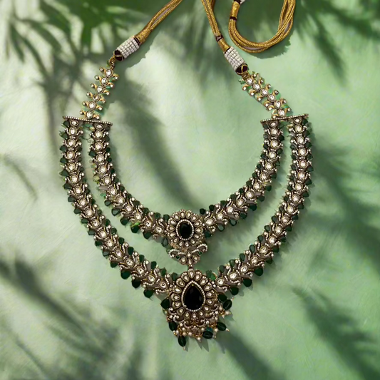Kanakavalli Alankaar Set | Brass & Stone Bridal Jewelry | Kundan-Inspired Ritunjan Heritage