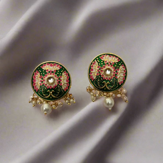 Vedika Grace Set | Lightweight Brass & Stone Jewelry for Daily Elegance