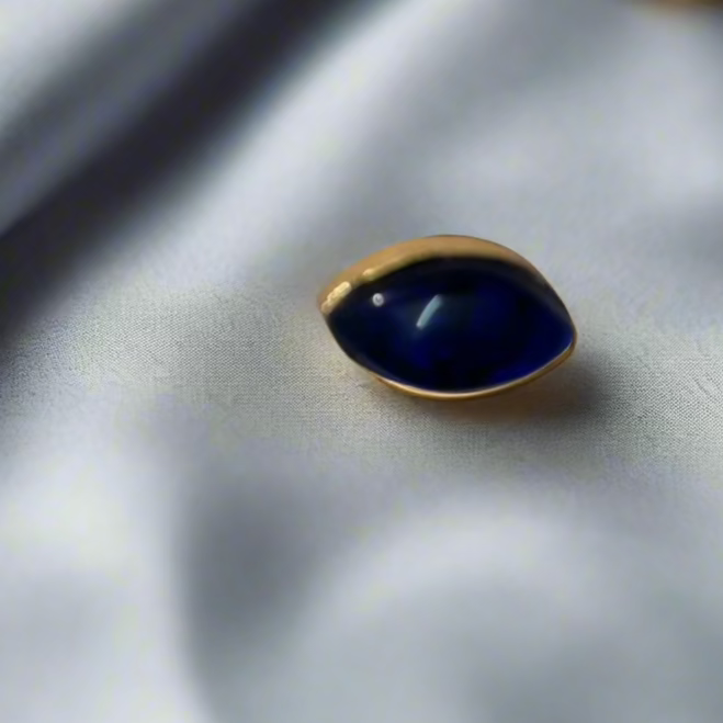 Jaipur-Inspired Blue Marquise Stud Earrings - Office Elegance